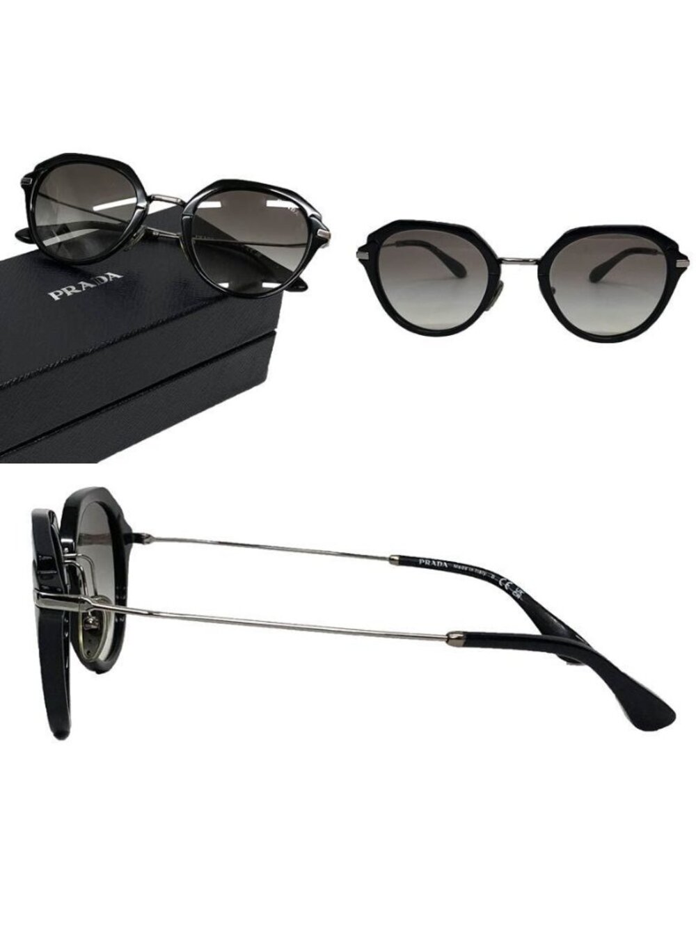 ★SOLD★ Prada Sunglasses Black Gray Gradient - Picture 2 of 3